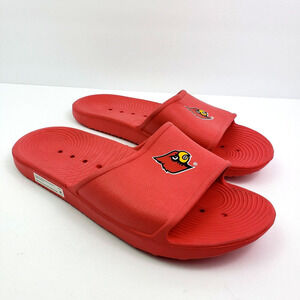 Unbranded NCAA Louisville Cardinals Mens Size 9-10 Red Slip On Slide Sandals